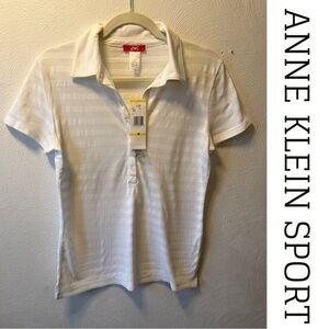 Anne Klein Sport White Short Sleeve Polo Top NWT Women’s Size M